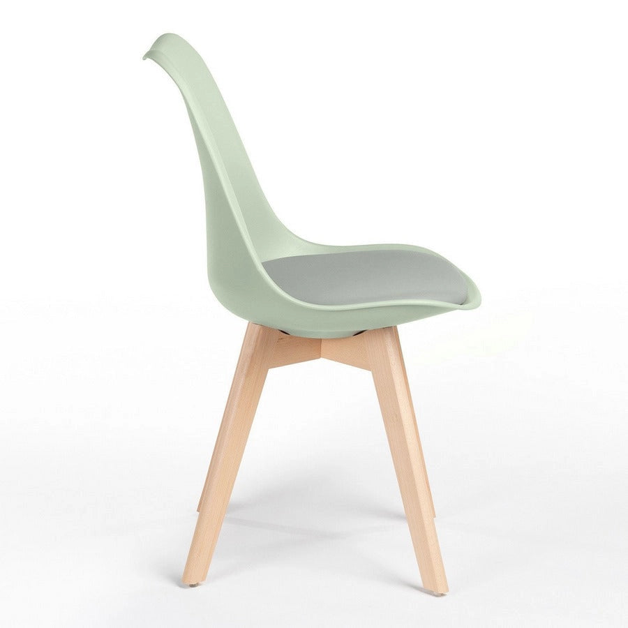Set 4 sedie 53,5x48,5x83 cm Gambe in Legno Candice Verde Chiaro