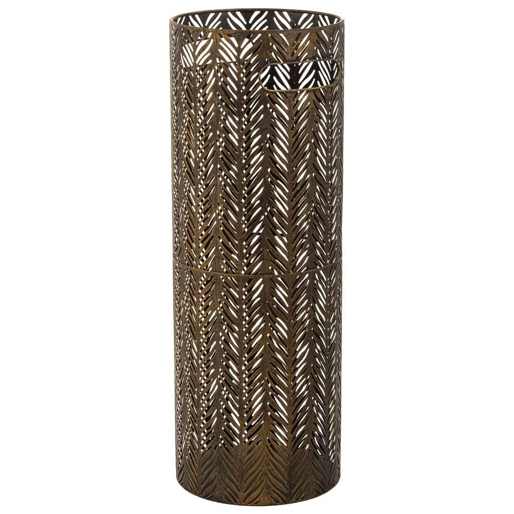 Portaombrelli tondo in metallo dorato 20x20x53h