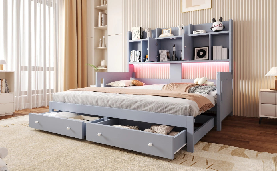 divano letto in legno grigio 97 x 193;6 cm