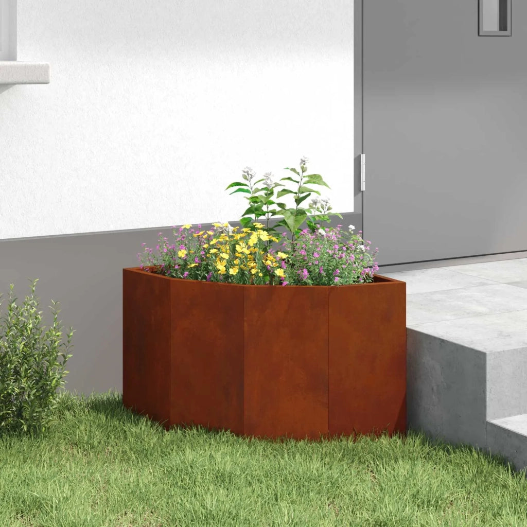 Vaso d'angolo Ruggine 45 x 45 x 35 cm acciaio corten 883653