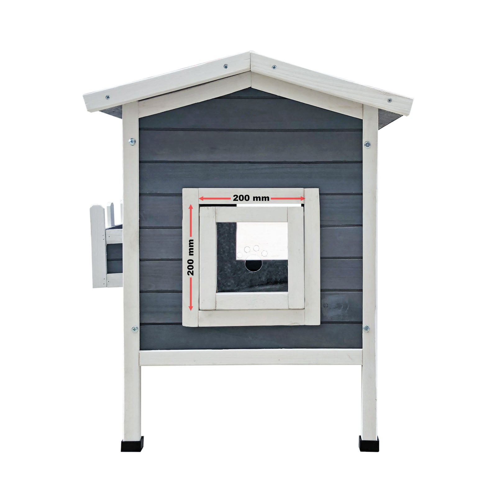 Cuccia in legno rialzata gatto 58 x 73,6 x 104,9 cm casa casetta per gatti