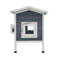 Cuccia in legno rialzata gatto 58 x 73,6 x 104,9 cm casa casetta per gatti