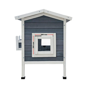 Cuccia in legno rialzata gatto 58 x 73,6 x 104,9 cm casa casetta per gatti