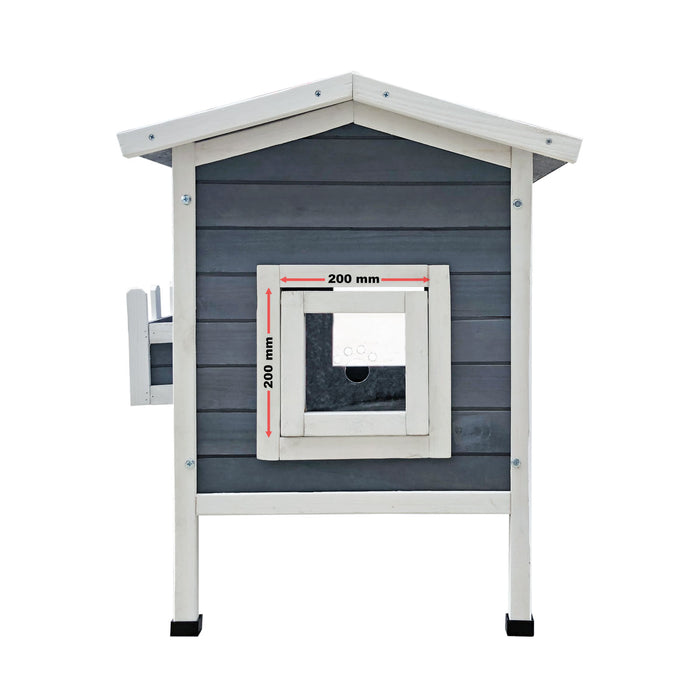 Cuccia in legno rialzata gatto 58 x 73,6 x 104,9 cm casa casetta per gatti