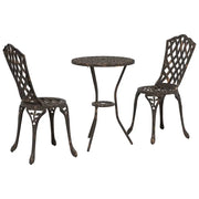 Set Bistro da Giardino 3 pz | Set Salotto da Giardino Bronzo Alluminio