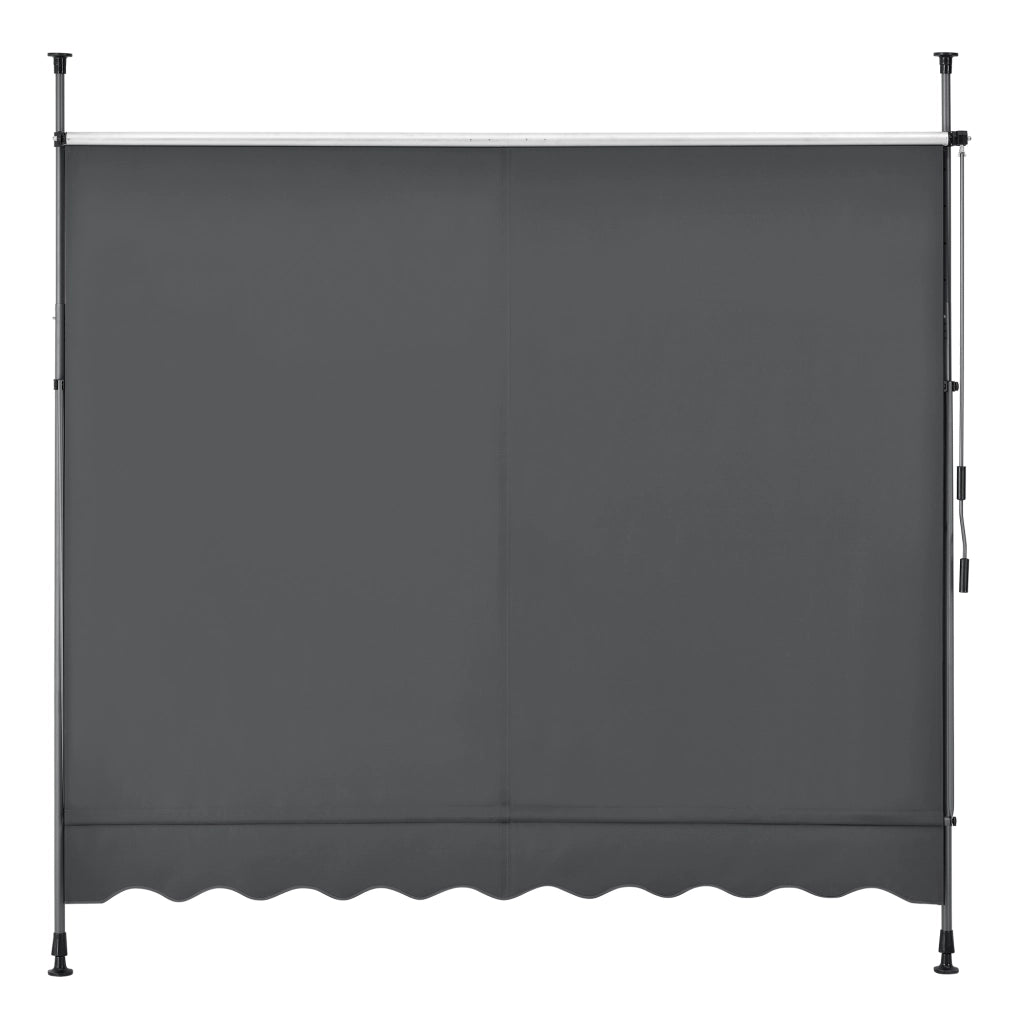 Tenda da Sole a Muro con Pali di Supporto Telescopici Parasole 198 x 120 cm (LxP) Grigio pro.tec