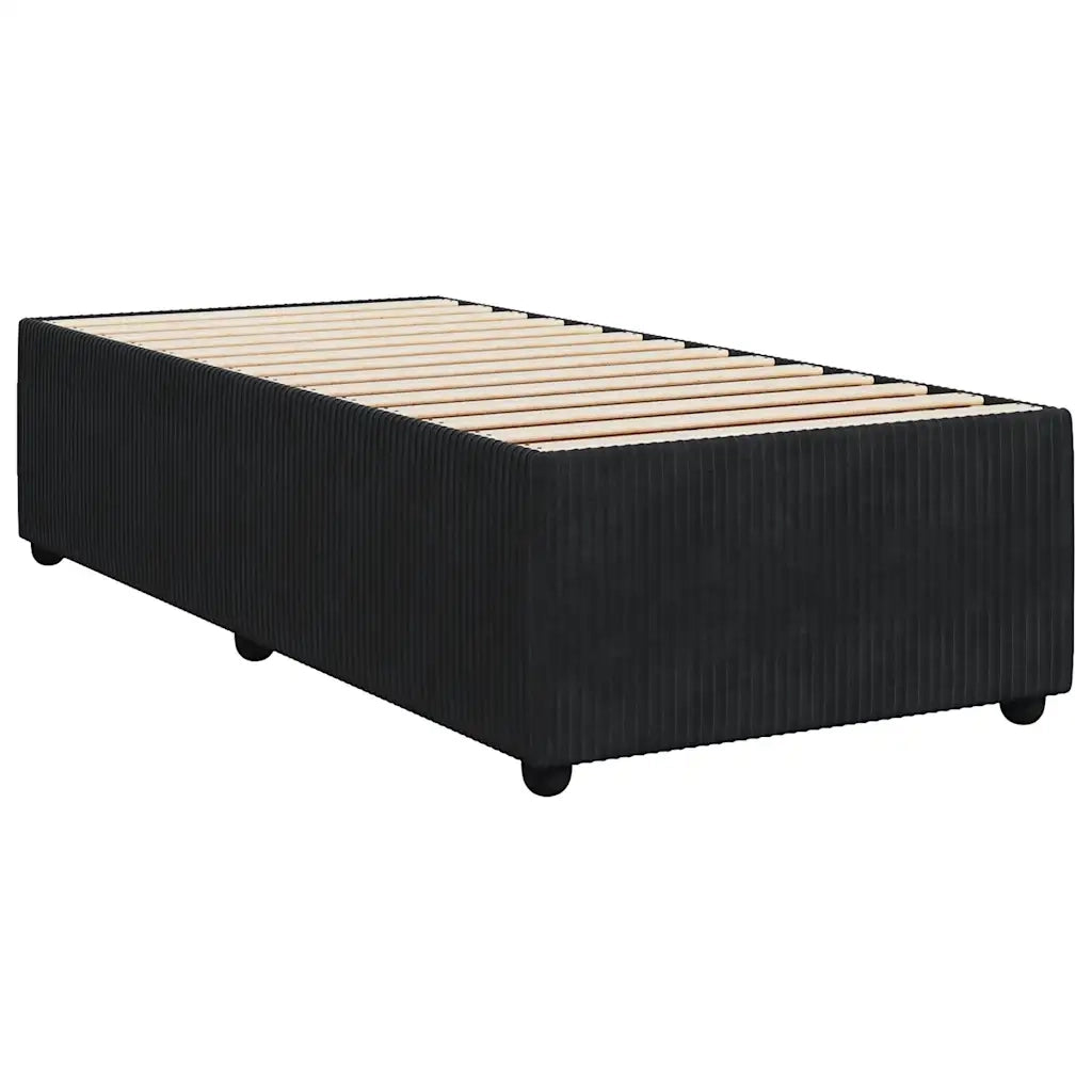 Giroletto a Molle con Materasso Nero 100x200 cm in Velluto