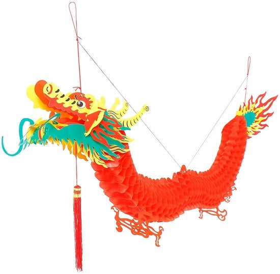 Lanterna 3D Drago Cinese - Decorazione da Appendere - Nuovo Anno - Festa - Natale - Crea un'atmosfera calda