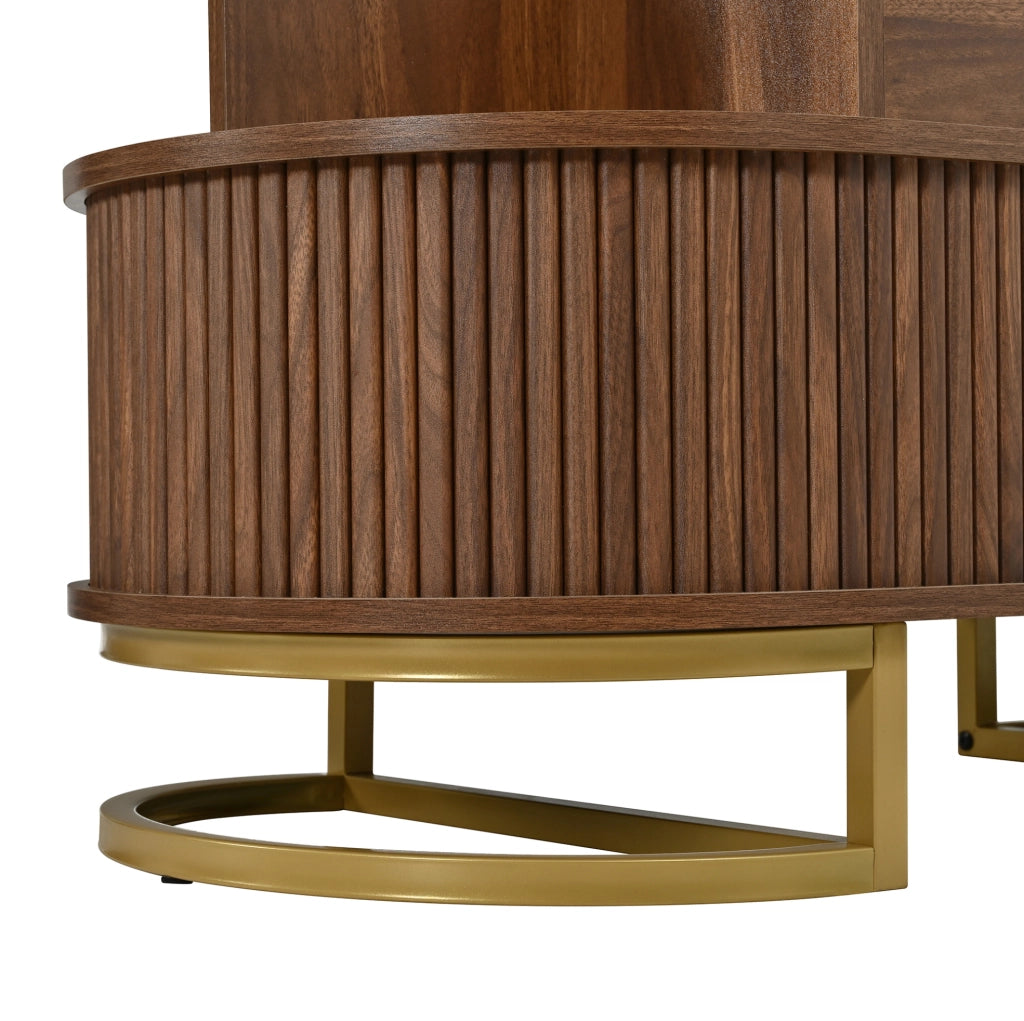 Tavolino da caffÃ¨ ovale 100x50x64 cm con piano sollevabile e vani in MDF noce