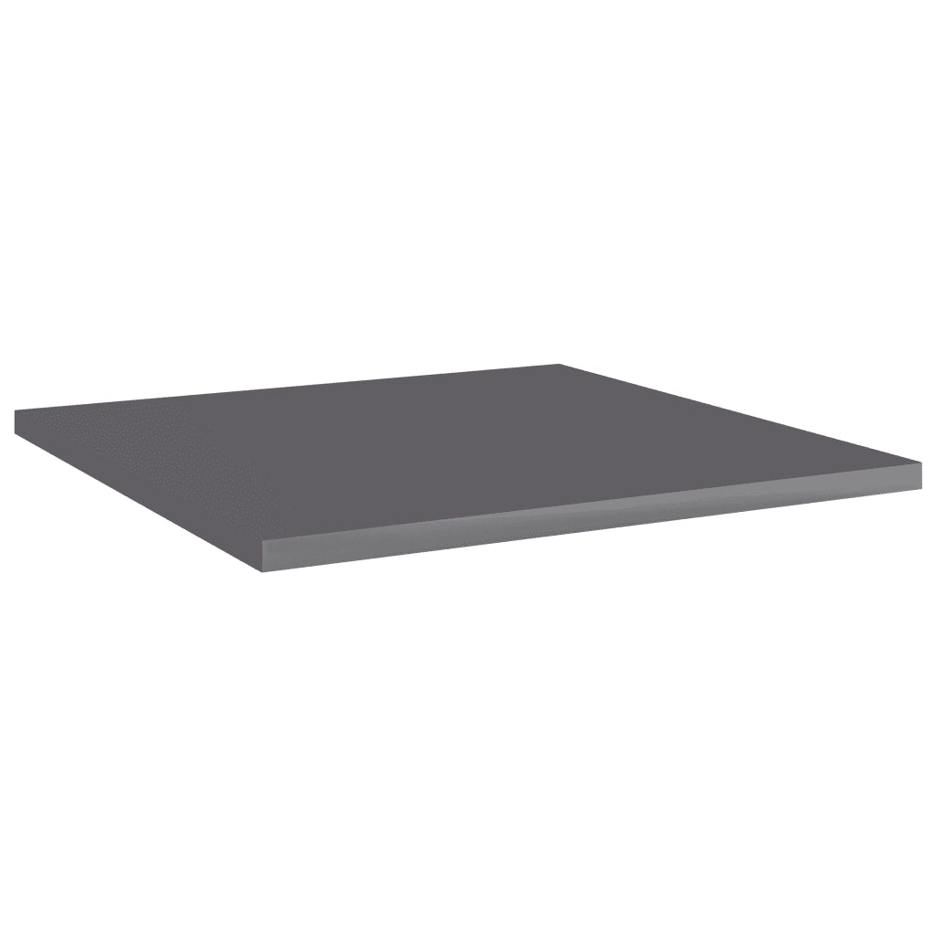 Ripiani per Libreria 8 pz-Scaffale per Libri Grigio Lucido 40x40x1,5cm Multistrato