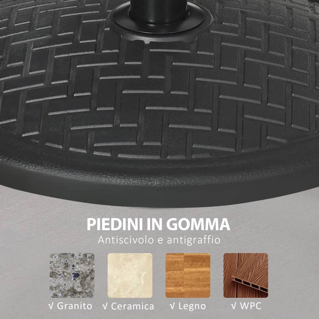 Base per Ombrellone ¨C Zephmum ¨C Metallo e Cemento, Nero, ?46 cm, 14kg per Pali ?32-38 mm