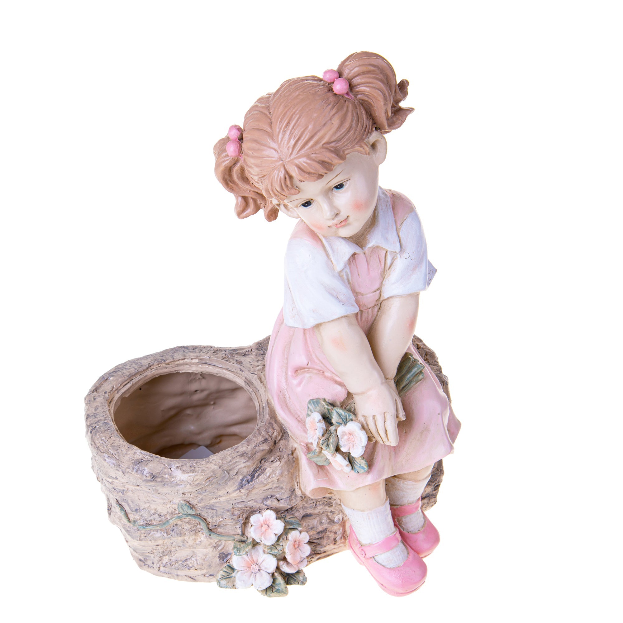 Pianta Artificiale Bambina Seduta con Vaso 33 5 cm