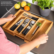 Set di posa per utensili in bambù // ca. 29,5-45 x 33 cm lade-inzet bestekbak