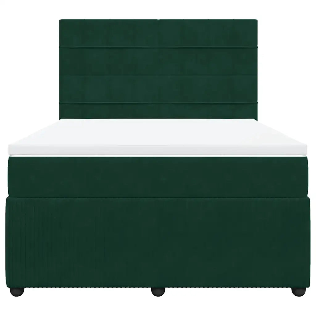 Giroletto a Molle con Materasso Verde Scuro 140x190 cm Velluto 3294637