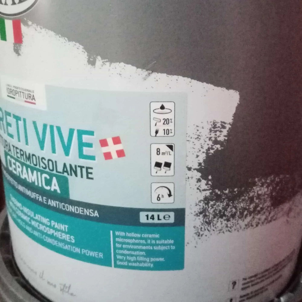 Tixe pareti vive 14lt pittura bianca opaca anticondensa termoisolante ceramica alto spessore con antimuffa lavabile per