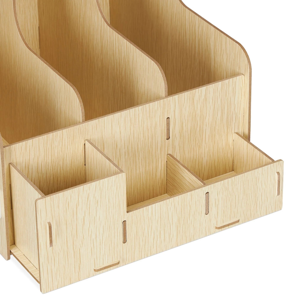 Portadocumenti organizzato e versatile per ufficio 27 x 24 x 31,5 cm con pratici scomparti in MDF nero 13_0012113