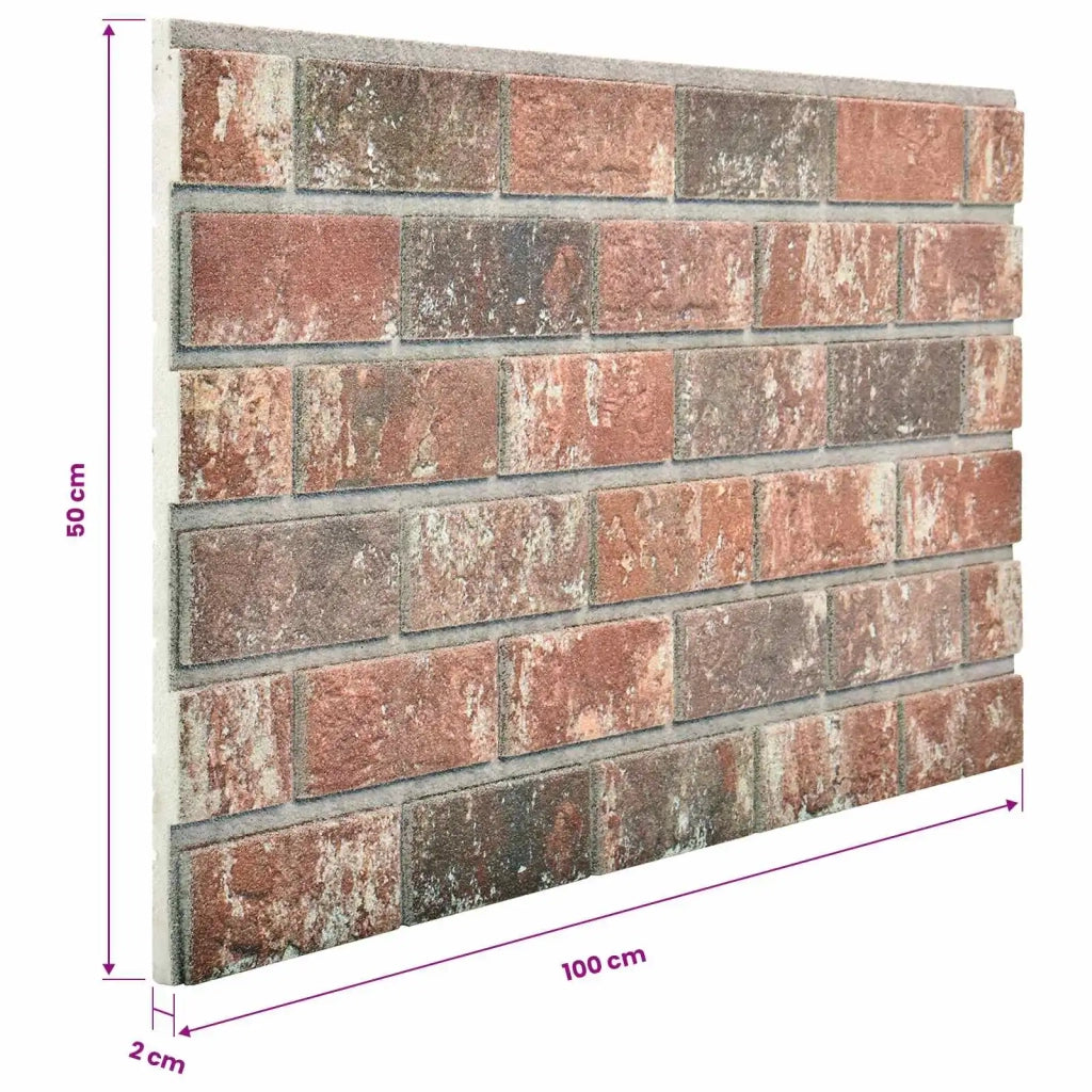 Pannelli da parete 10 pz Marrone Scuro e Grigio 100 x 50 cm CFW3440779