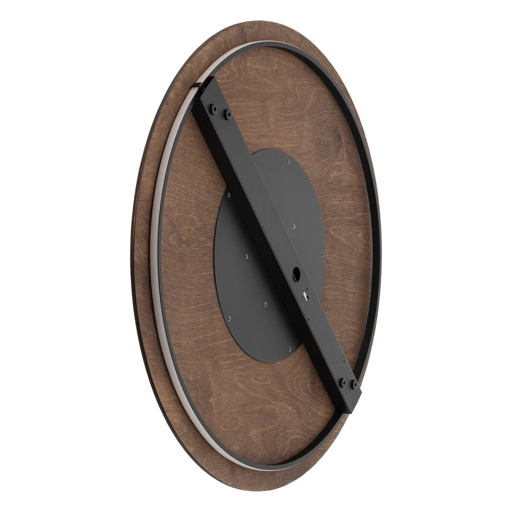 Applique rotonda Ø75 legno scuro Ring Timber LED 22W Nowodvorski