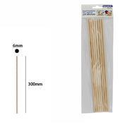 Trade Shop - Set 8 Bastoncini In Legno Lavoretti Attività Creative Stecchette 6x300 Mm 53873a -