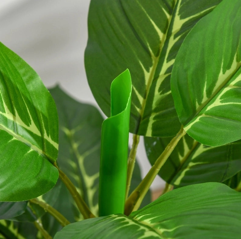 Pianta artificiale 95 cm con 33 foglie e vaso per soggiorno