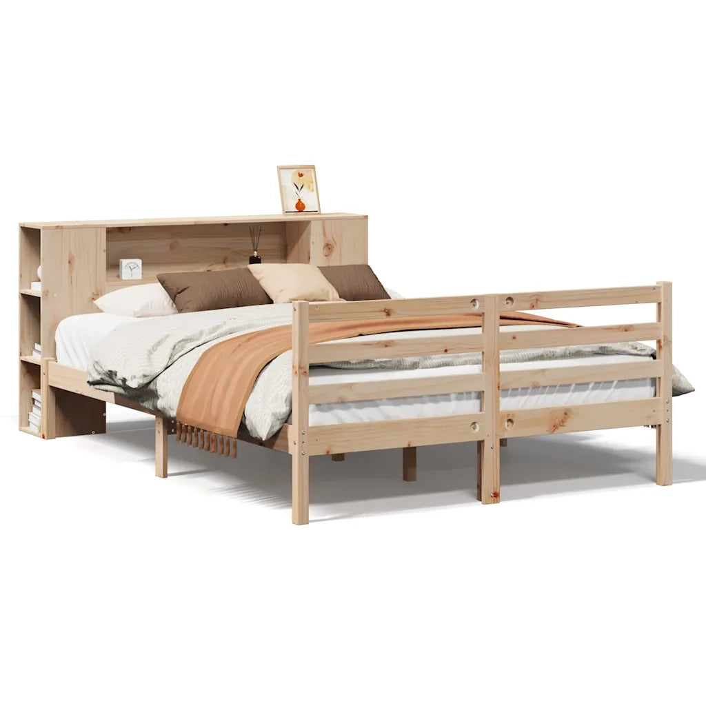 Letto Libreria senza Materasso 135x190 cm in Legno di Pino 3321846