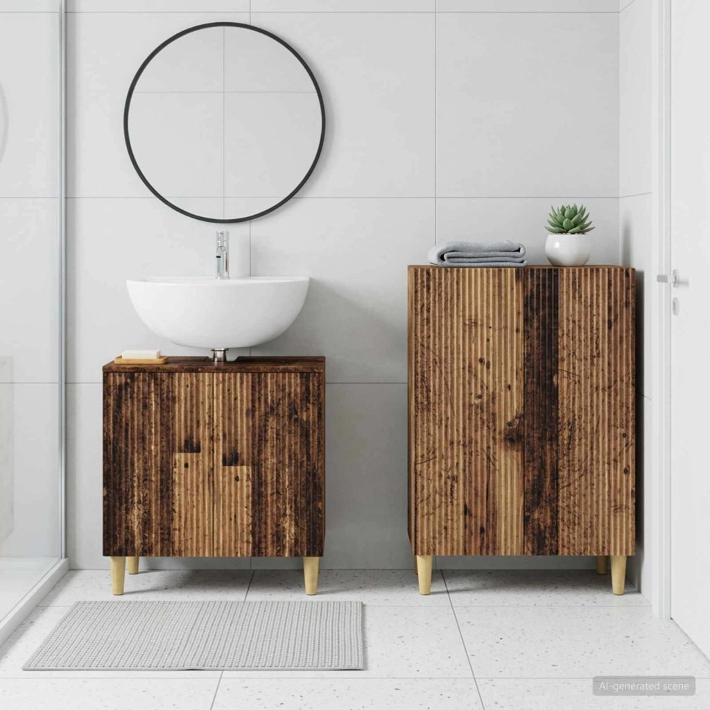 Set di Armadi da Bagno da 2 Pezzi ARNHEM Legno antico 3417610