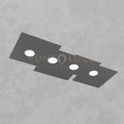 PLATE PLAFONIERA 4 LUCI RETTANGOLARE GRIGIO ANTRACITE 1129-PL4 R-GA
