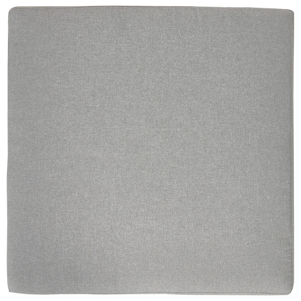 Pouf da giardino con struttura in metallo e cuscino a doghe in legno sintetico Grigio  74 x 74 cm stile elegante