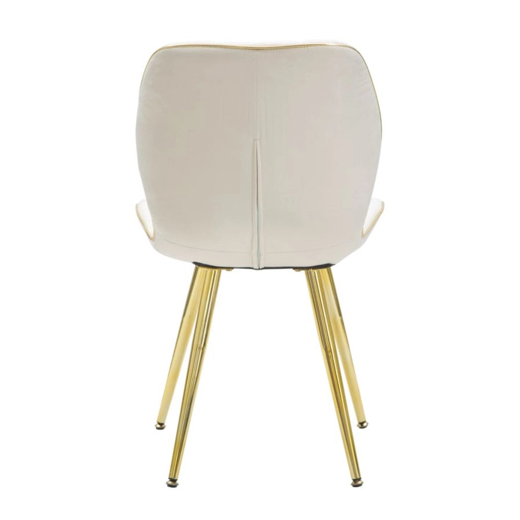 Set di 2 Sedie VKH383, Beige, Metallo, 46x58x77 cm