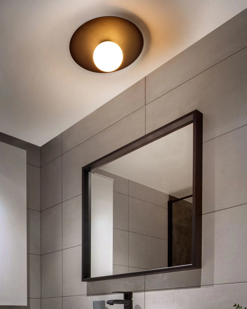 Lampada da soffitto in metallo nero a incasso di forma rotonda Moderna