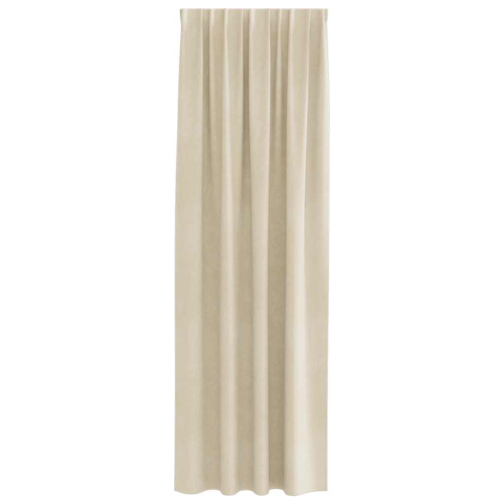 Tende Blackout  con nastro superiore 2 pezzi in velluto crema