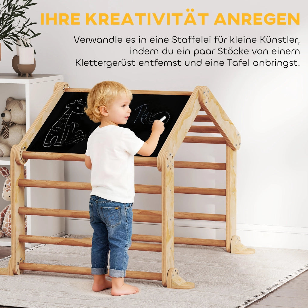 Casetta con Scivolo e Scaletta per Bambini ¨C zephmum ¨C Legno Naturale 90x140x120