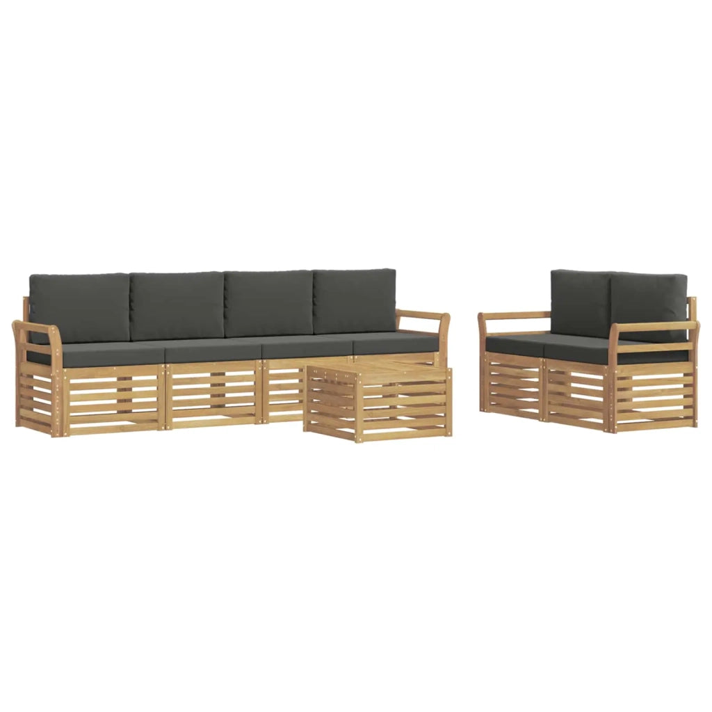 Set di divani da esterno 7 pcs Bianco e Antracite Poliestere 3391437