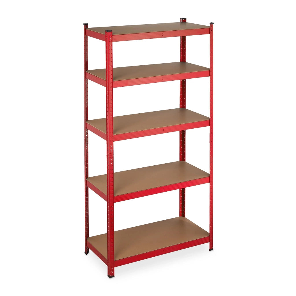 Scaffale di stoccaggio modulare garage officina 180 x 90 x 45 cm capacità 875 kg in MDF rosso 13_0011353