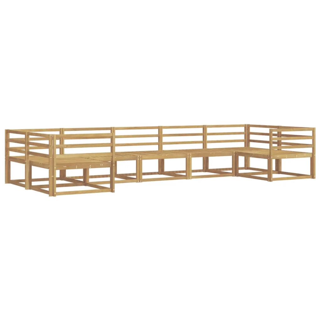 Set di divani da esterno 7 pcs Bianco Legno di Acacia Massello 3386953