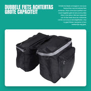 Sacca posteriore per bicicletta grande capacità - doppia tasca per bicicletta - impermeabile - design riflettente - 25L - materiale resistente