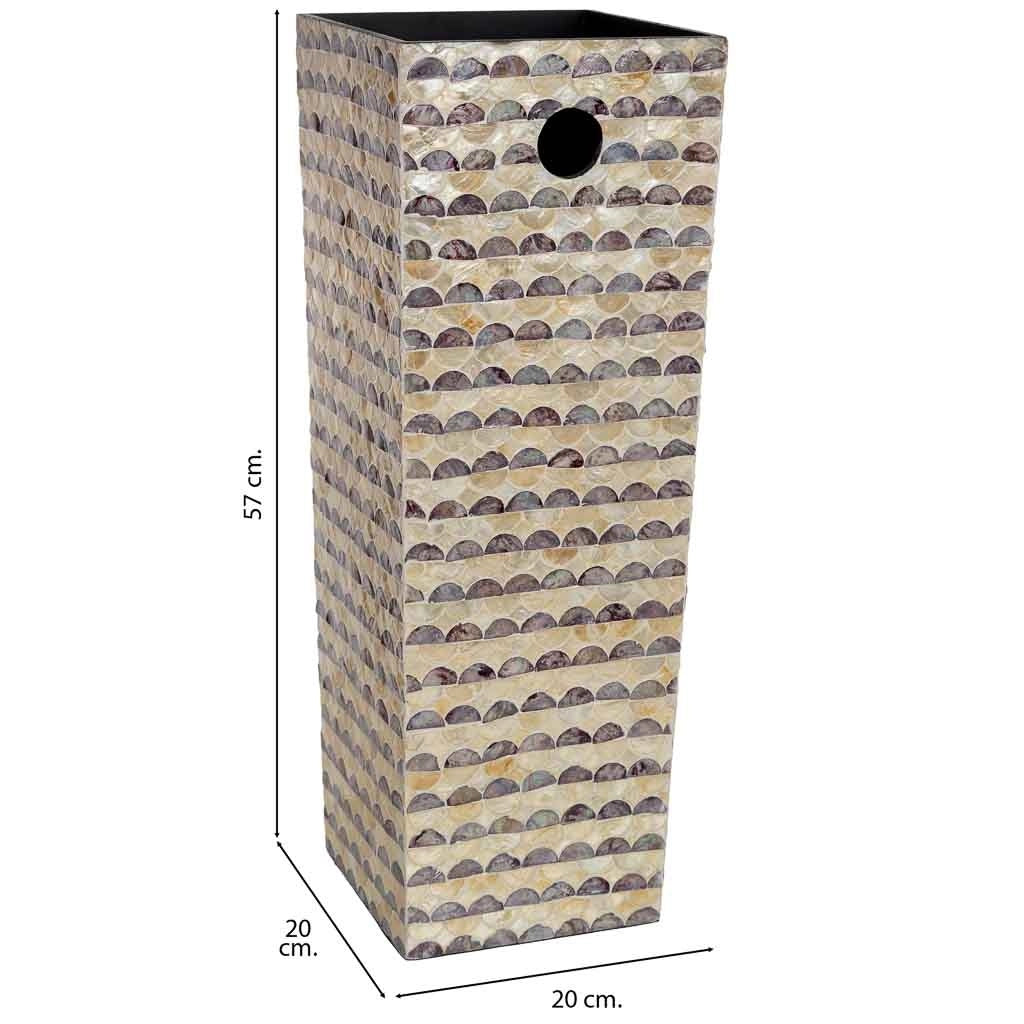 Portaombrelli quadrato in legno e capitello 20x20x57h cm