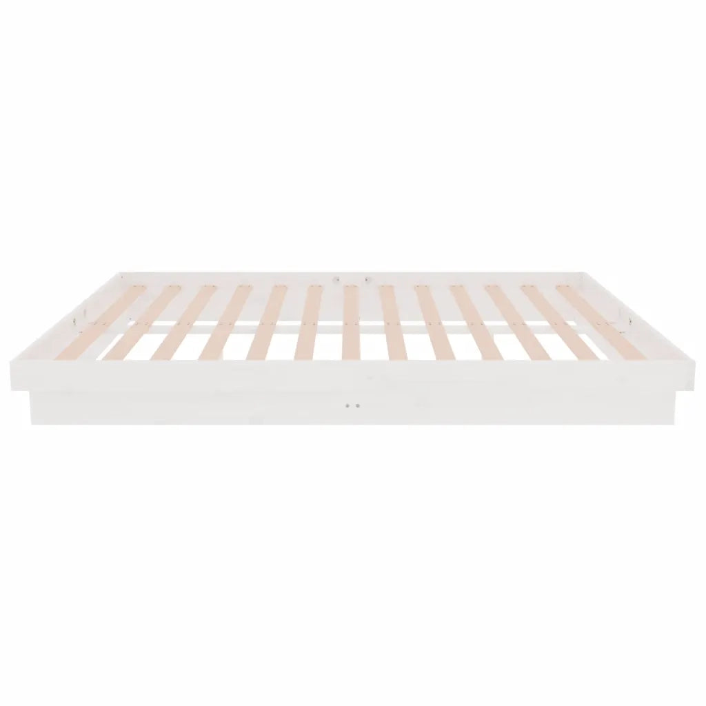 Giroletto-Struttura Letto Bianco in Legno Massello 140x200 cm 983265