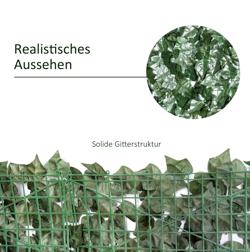 Siepe artificiale frangivista 300 x 150 cm verde scuro per balcone e giardino