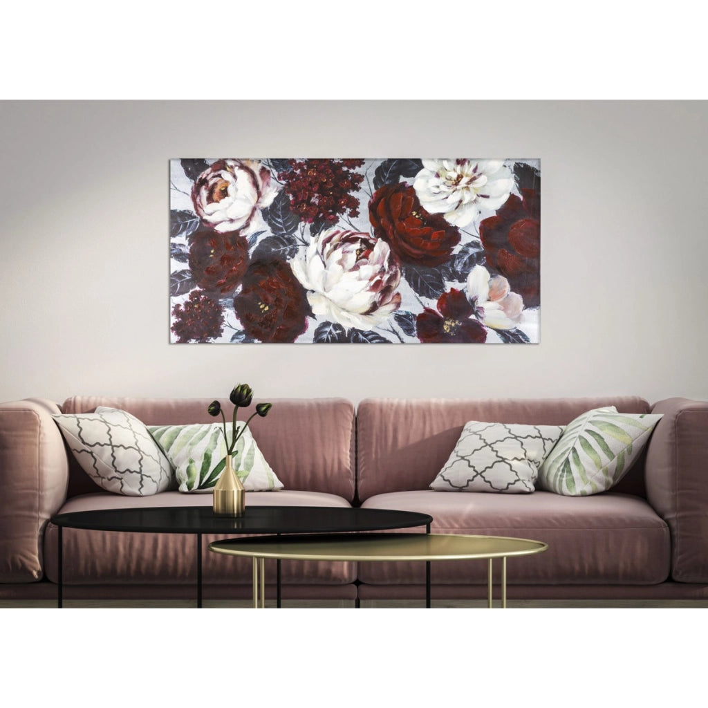 Stampa su Tela Fiori 69, Multicolore, Legno, 120x3,7x60 cm