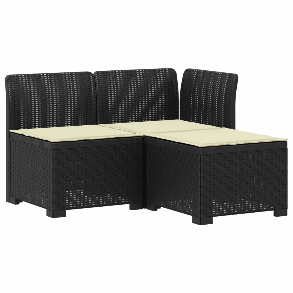Divano da giardino 3 posti con cuscini in look rattan PP 8011888