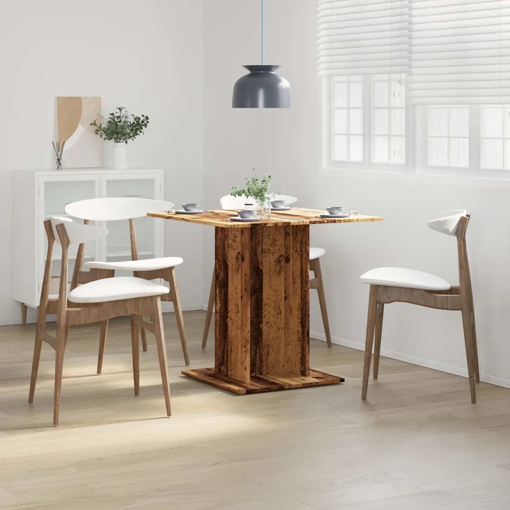 Tavolo da Pranzo Legno Antico 80x80x75 cm in Legno Multistrato