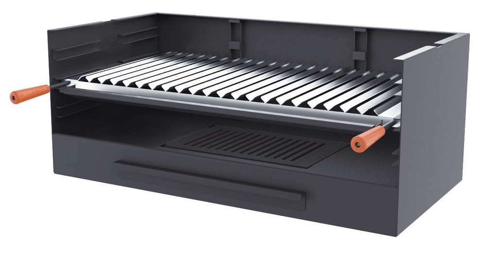 Barbecue a carbone e legna Griglia in acciaio inox da 80 cm - Libera installazione / Incasso