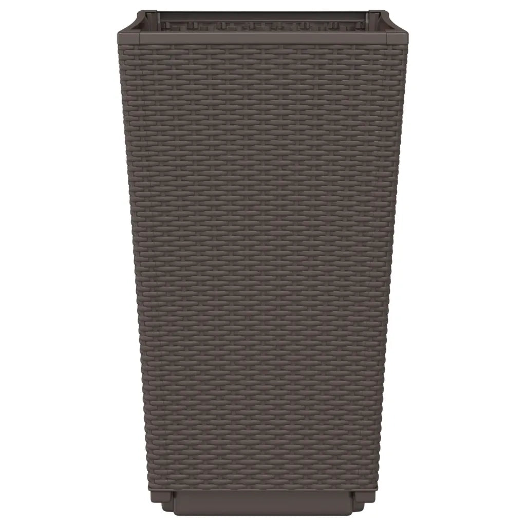 Fioriere da Giardino 4 pz Marrone 32,5x32,5x57 cm in PP 367855
