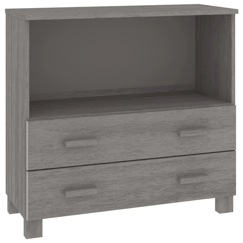 Buffet credenza cassettiera armadio mobile contenitore organizer cucina soggiorno colore chiaro 85 x 35 x 80 cm legno massello di pino grigio 02_0032160