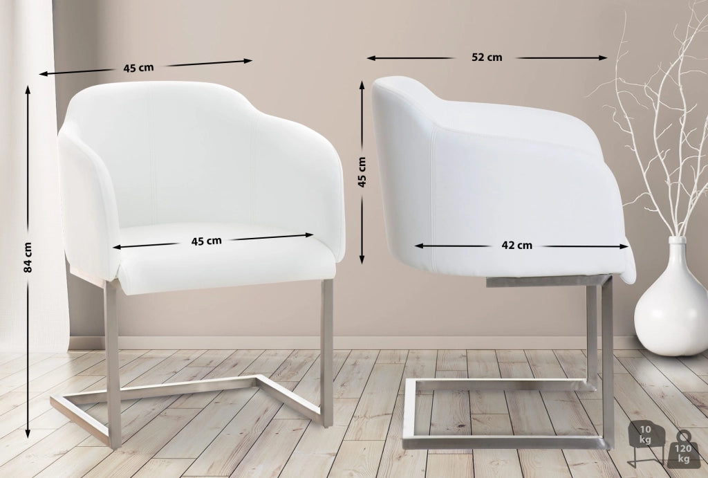 Sedia Magnus in similpelle bianco