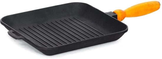 Grillpan in acciaio inox - 28 x 28 cm - Adatto a tutti i fornelli - 1 pezzo