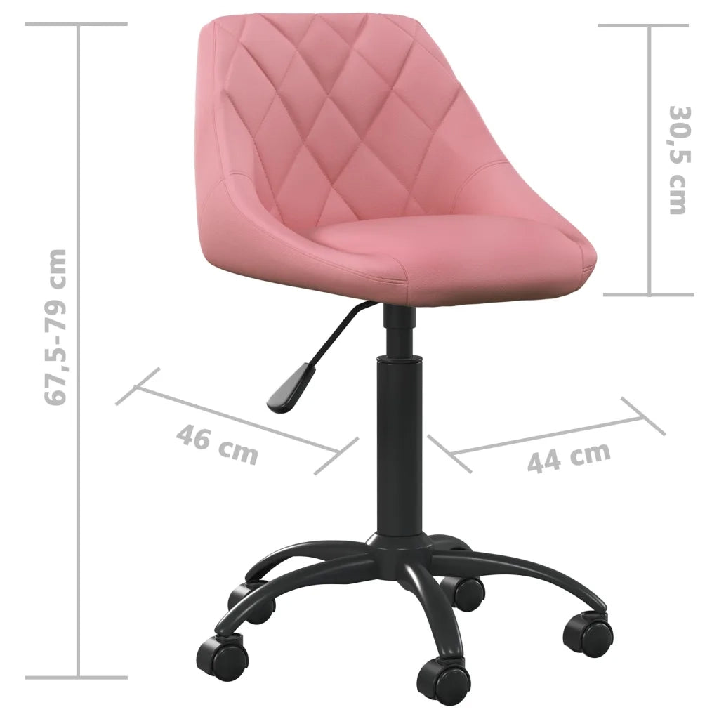 Sedia da Ufficio Rosa in Velluto