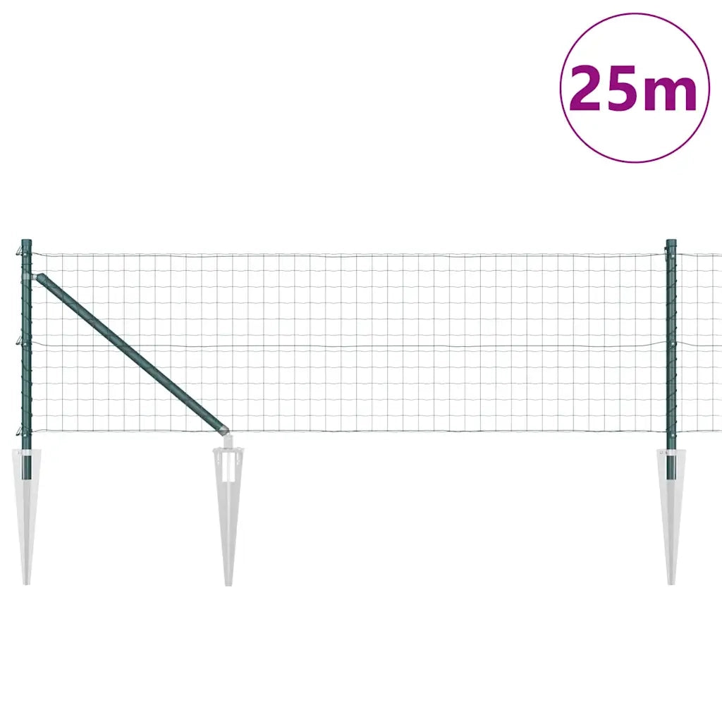 Recinzione con Posto Verde 0,8 x 25 m Acciaio e PVC