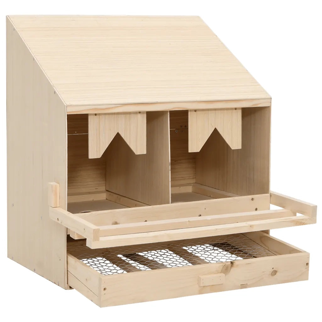 Casetta Cova per Galline 2 Scomparti 63x40x65 cm Legno di Pino 170651